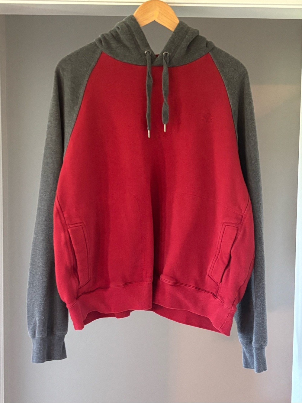 STARTER Red and Gray Hooded Pullover